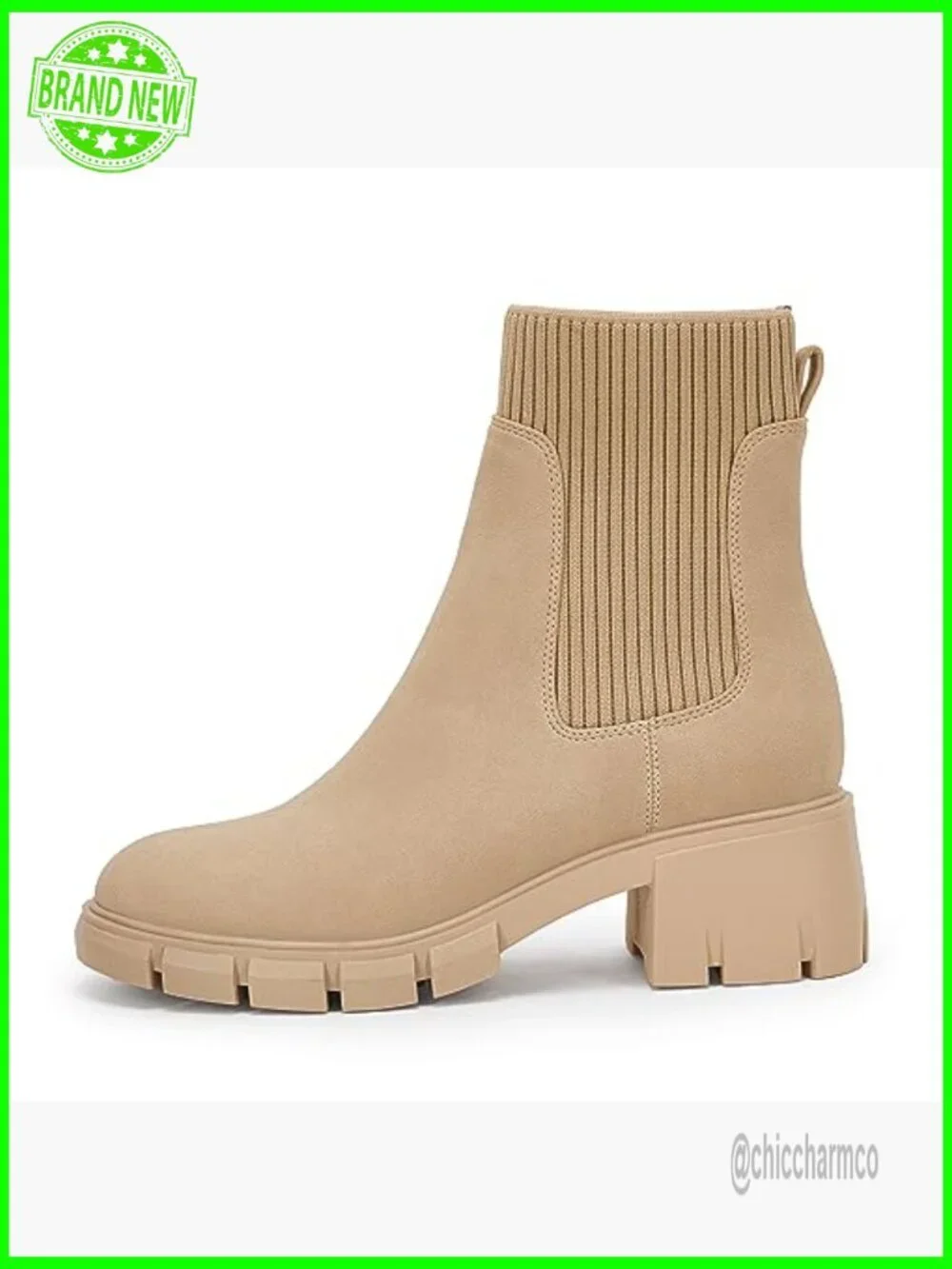 Platform Ankle Boots Chunky Heel Chelsea Booties Lug Sole Combat Shoes